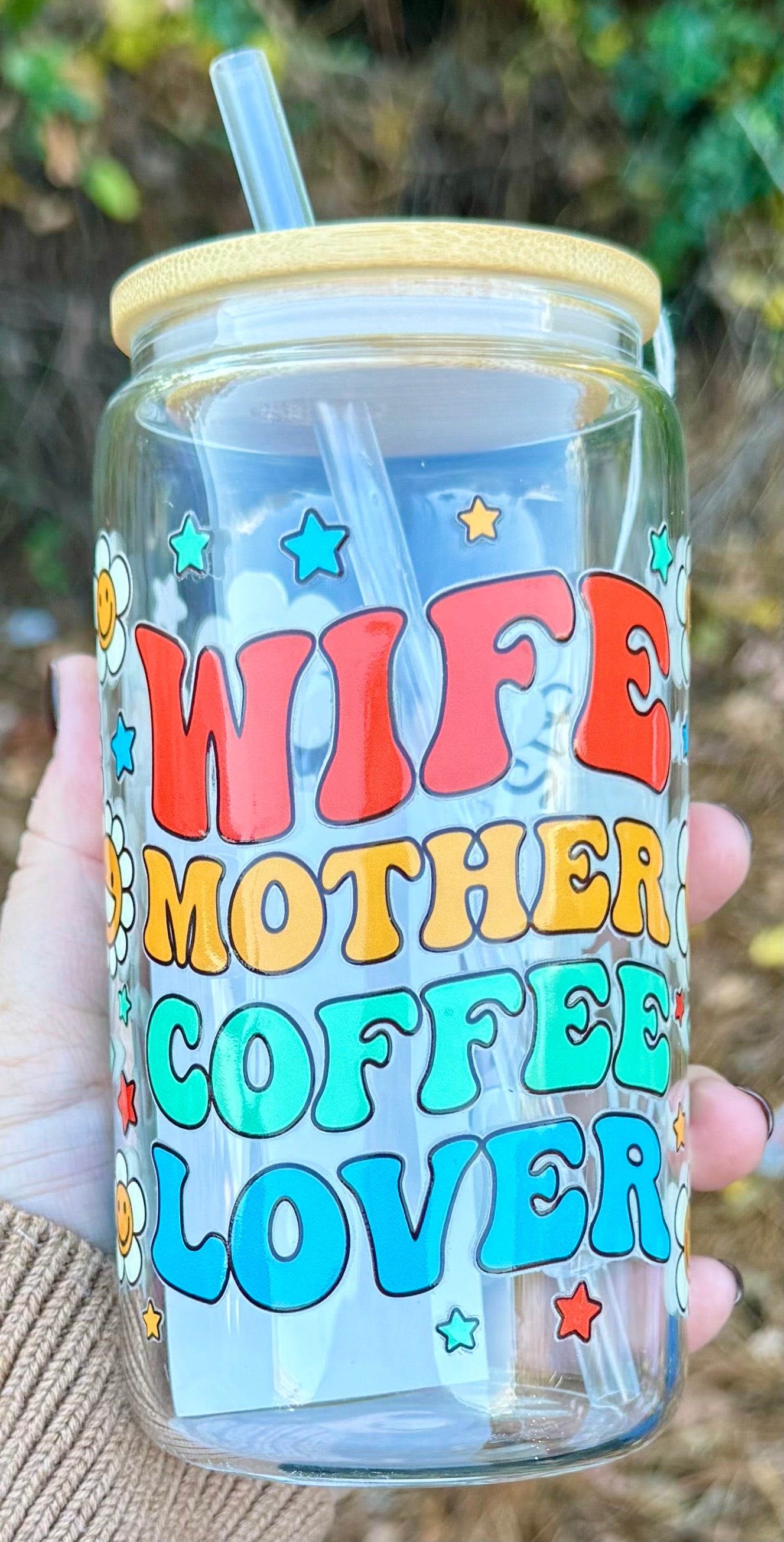 Wife Mother Coffee Lover 16oz Glass