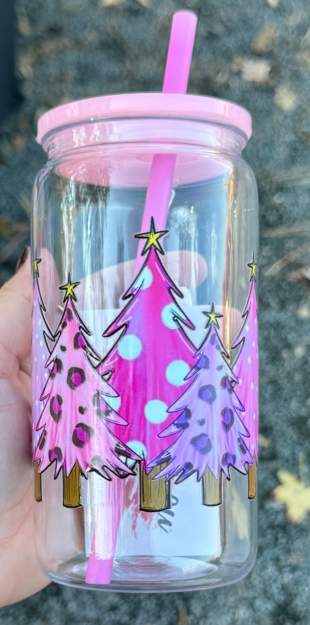 Pink Trees - 16oz Plastic Cup