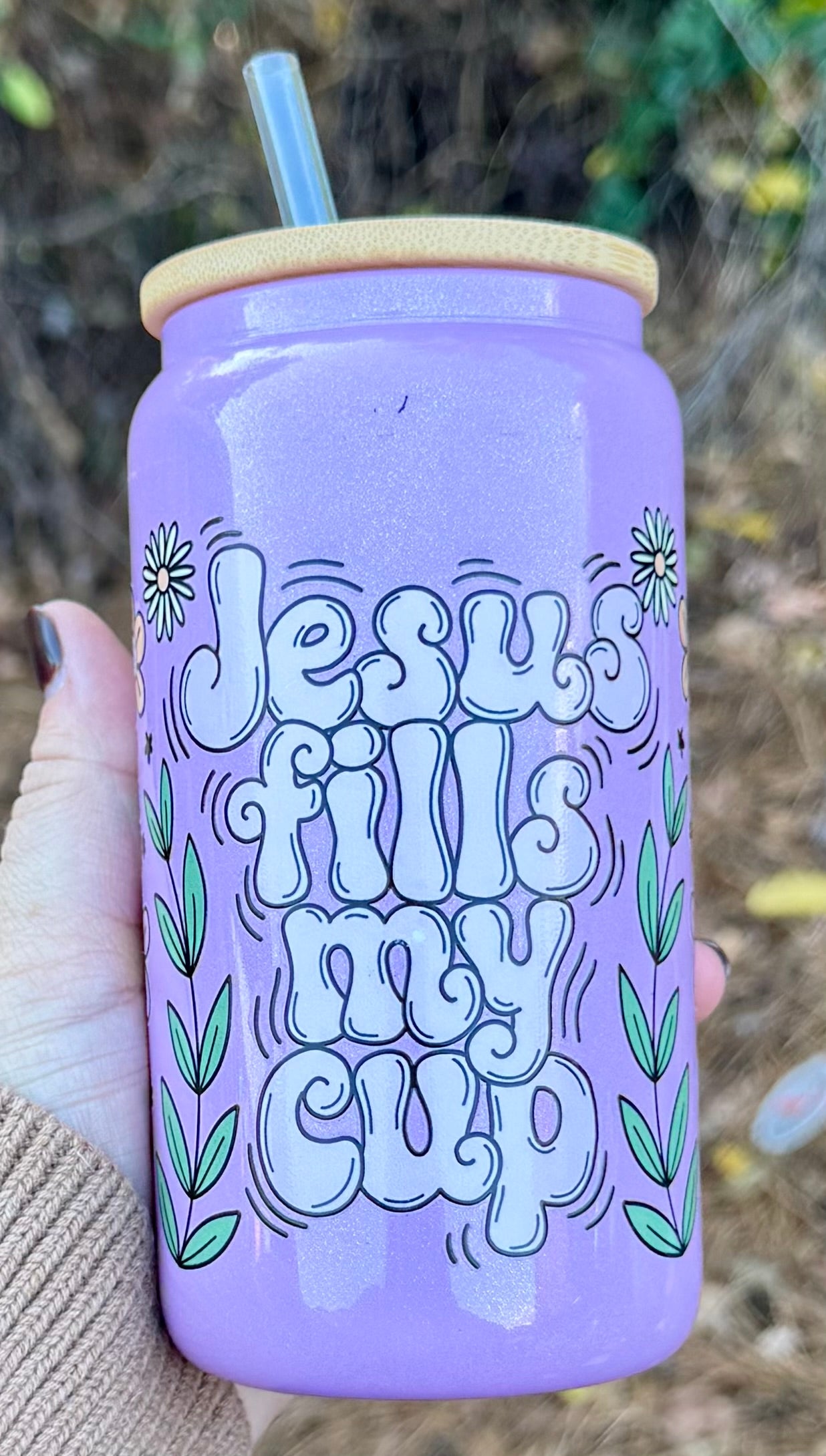 16oz Glass Jesus Fills My Cup