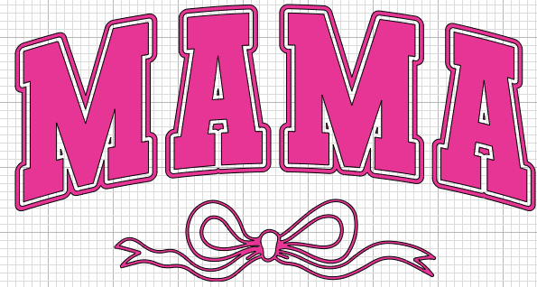Mama With Bow Vinyl Decal - 8" x 4.25"