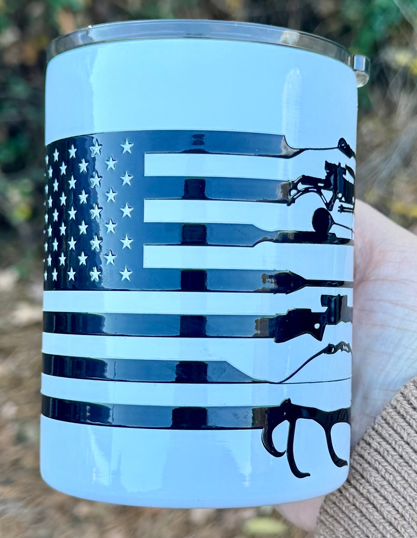 Hunt & Fish Flag Stainless Steel 12oz w/ Handle