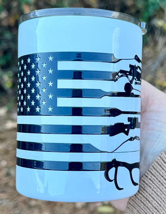 Hunt & Fish Flag Stainless Steel 12oz w/ Handle