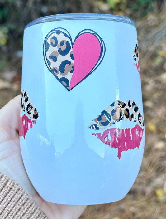 Hearts & Kisses Stainless Steel Wine Mug