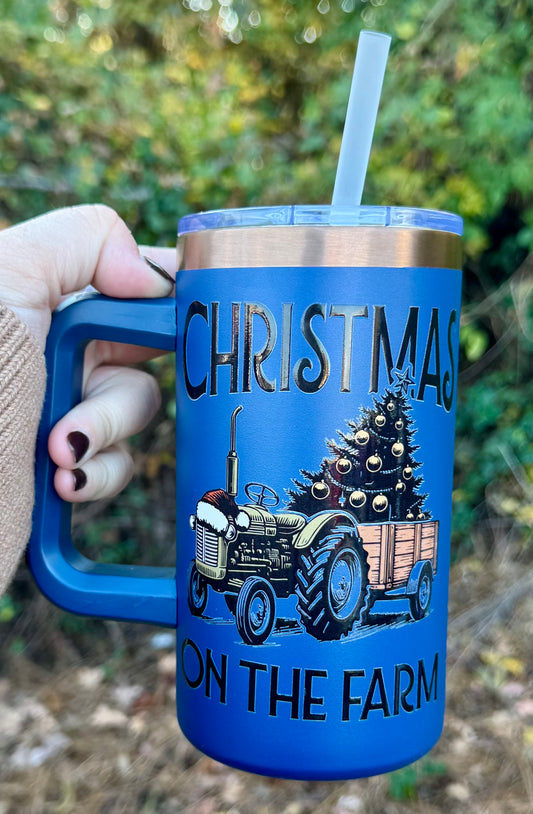 Christmas On The Farm Stainless Steel w/ Handle