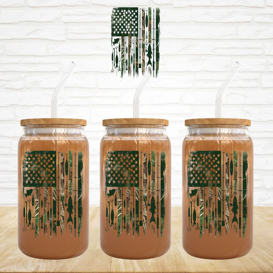 Fishing USA Flag - UVDTF Decal