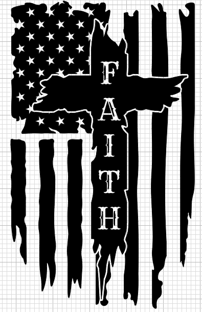Faith USA Flag Vinyl Decal - 5" x 8.5"