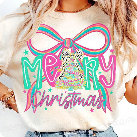 Bright Merry Christmas Bow - ADULT