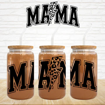 Mama Leopard Lightning Bolt - UVDTF Decal