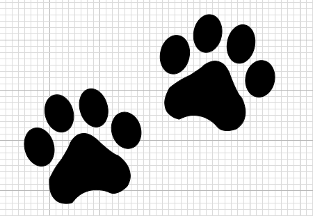 Paw Prints Vinyl Decal - 6" x 4.5"